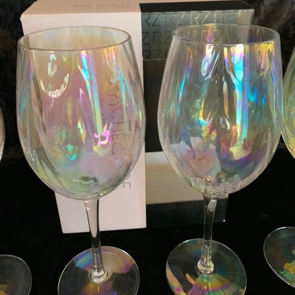 Rachel Zoe Dining Nwt Rachel Zoe Iridescent Wine Glasses 4 Poshmark